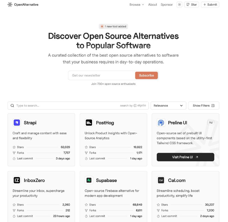 查询软件的开源平替这个网站可以查询软件的开源平替