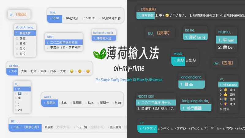 #macOS #GitHub情报⌨️ oh-my-rime