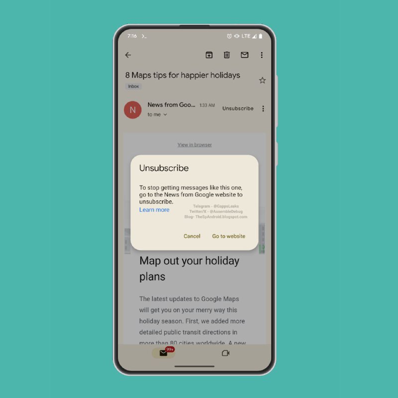 安卓上的新 Gmail 更新带来了取消订阅按钮通常，你可以通过向下滚动电子邮件并在电子邮件本身中找到取消订阅链接来取消订阅促销电子邮件